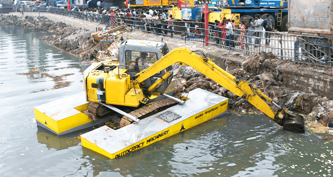Floating Pontoon, aquatic vegetation removal, rehabilitation